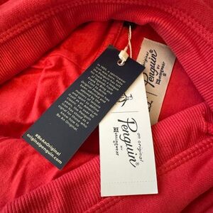 Penguin Red Pullover Fleece Hoodie for Men.